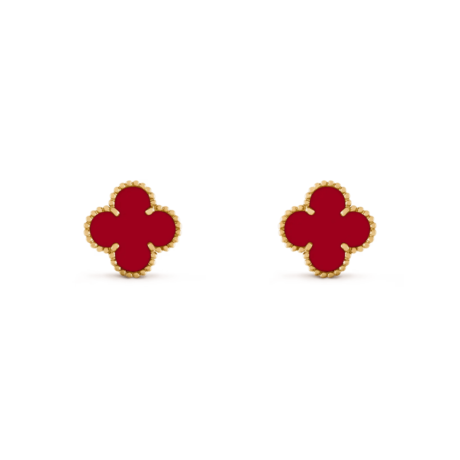 Aretes Trébol 4 hojas ágata roja - PALESSI
