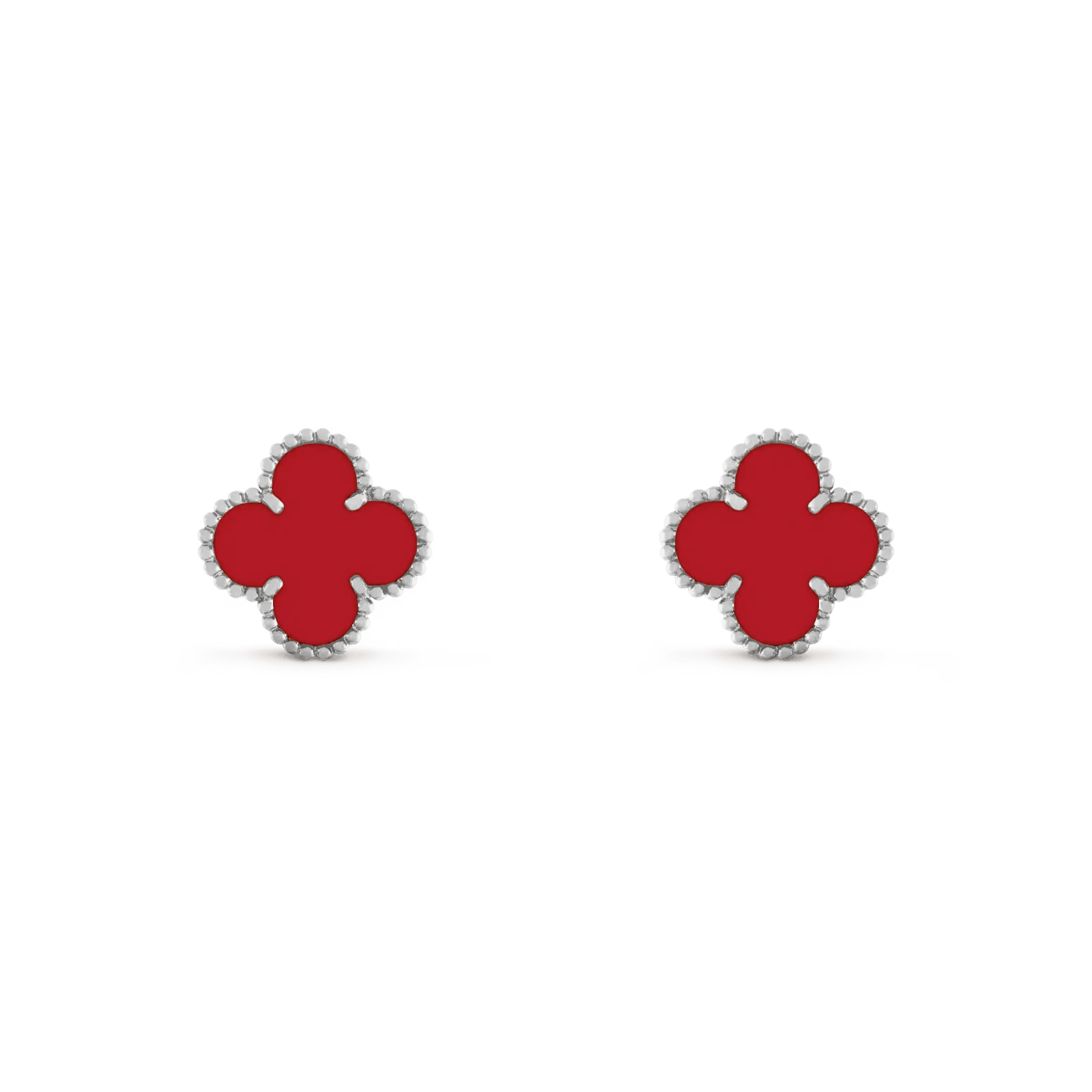 Aretes Trébol 4 hojas ágata roja - PALESSI