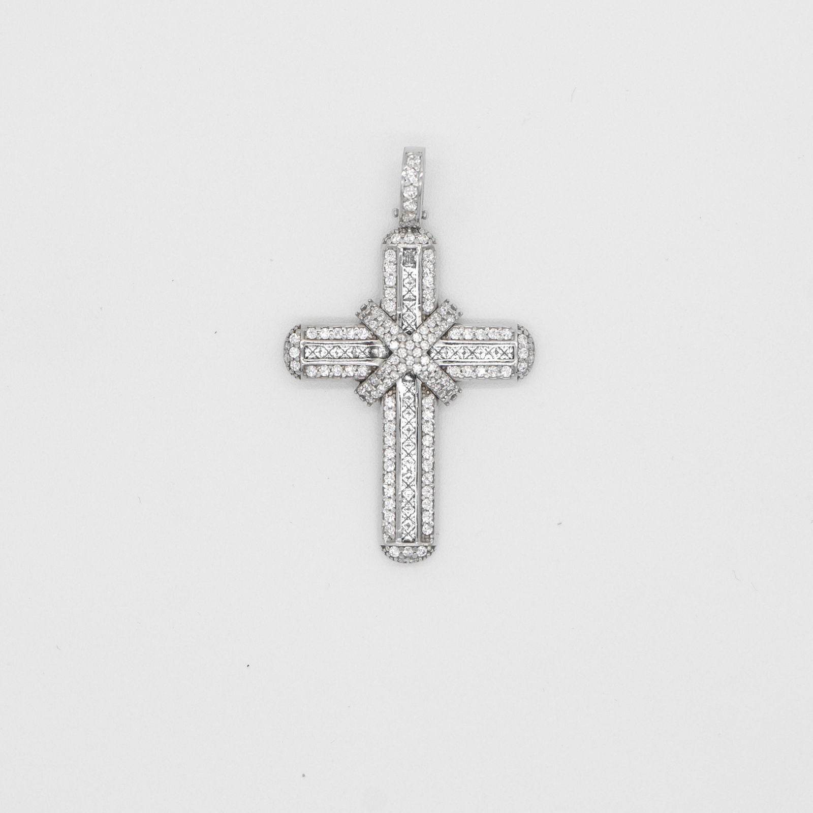 Cruz con moño 18K (White Gold) - PALESSI