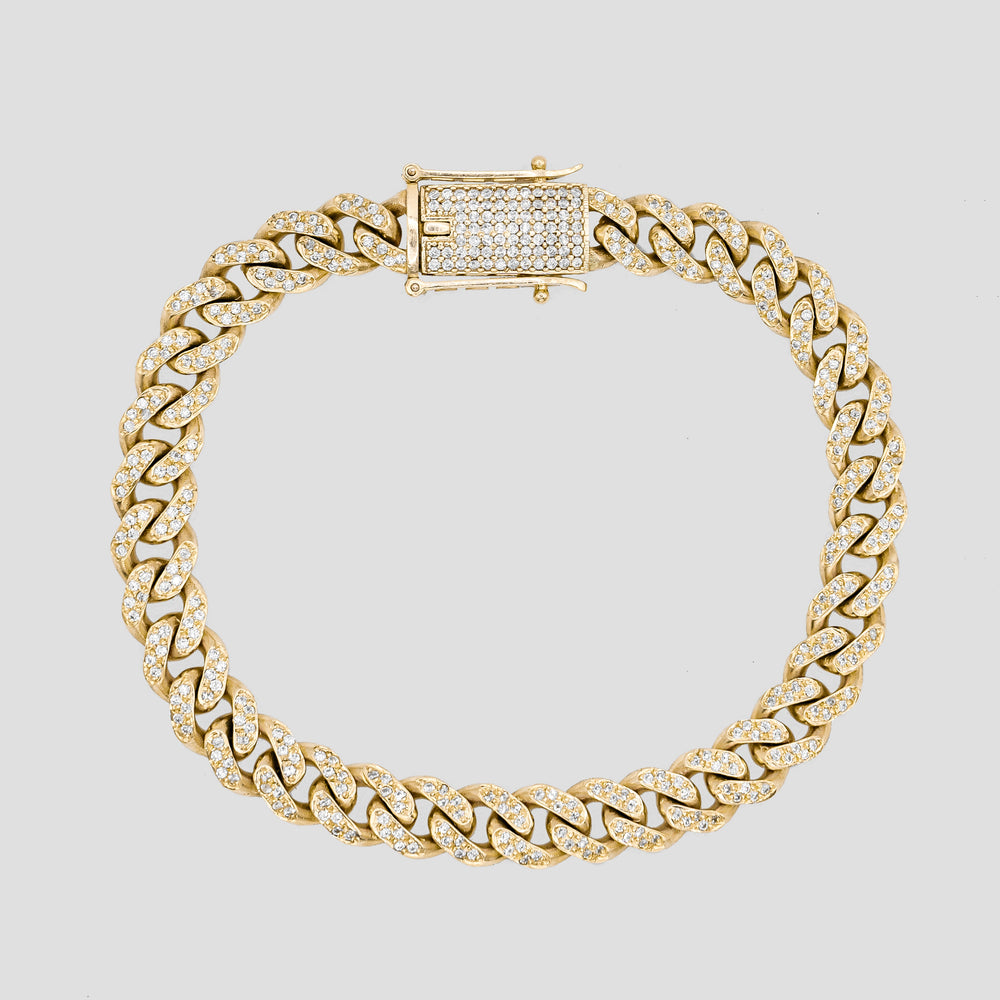 Brazalete Miami Cuban Ice 18k hecho en Material Desconocido