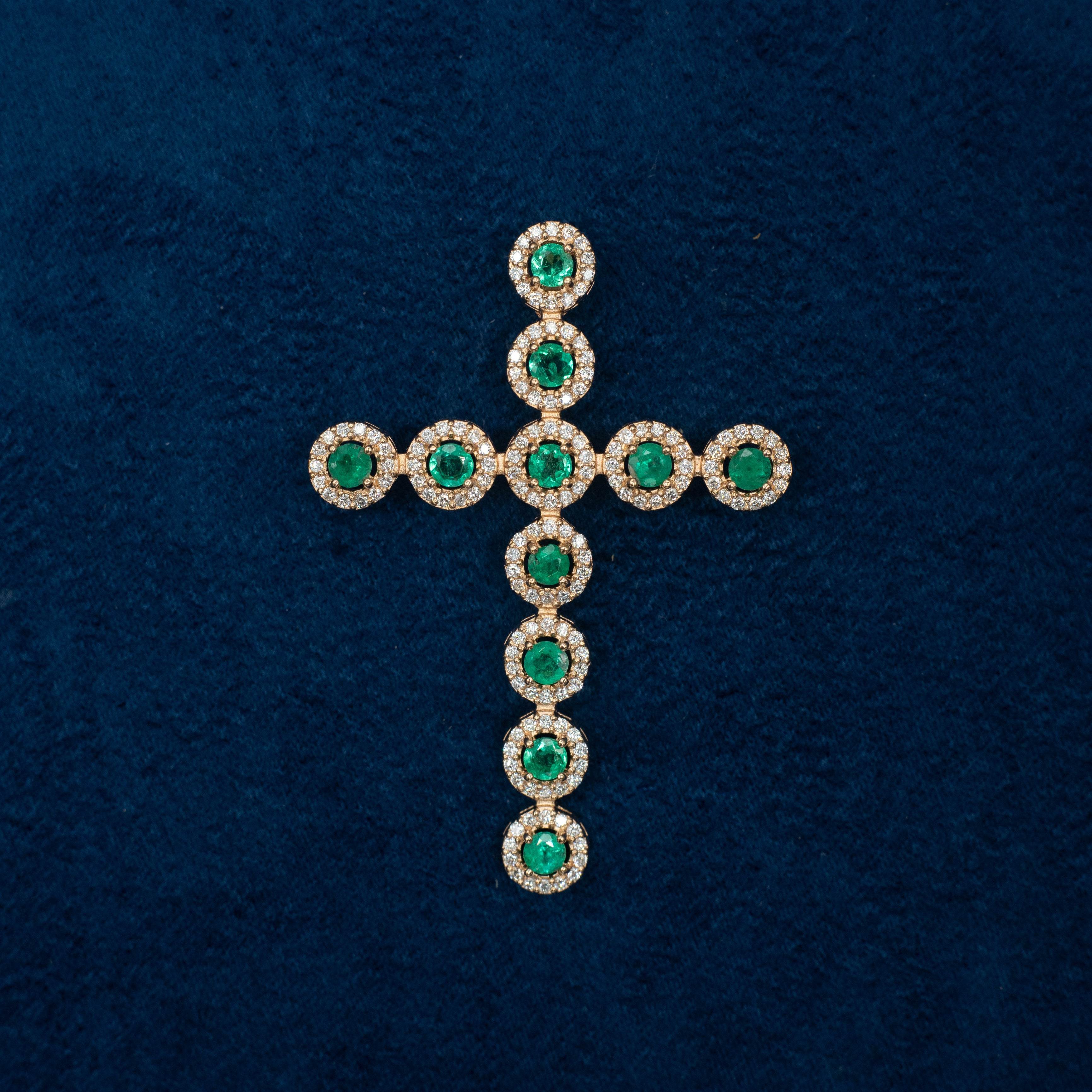 Cruz con Esmeraldas 18K - PALESSI