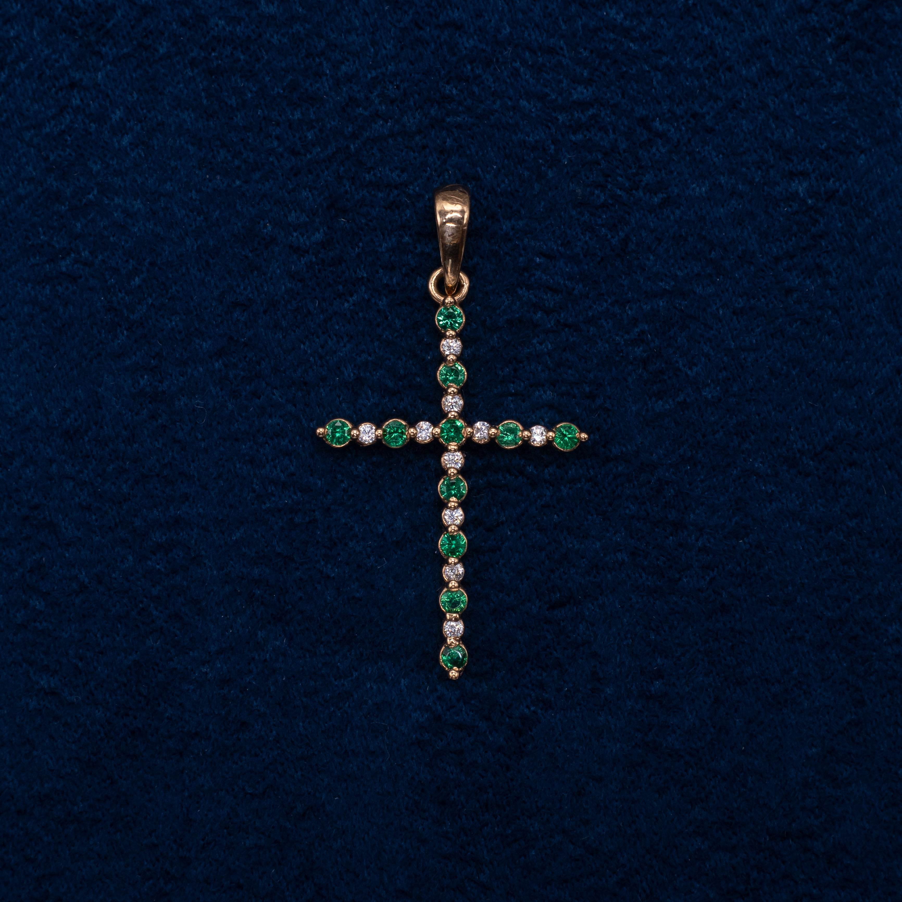 Cruz con Esmeraldas 18K - PALESSI