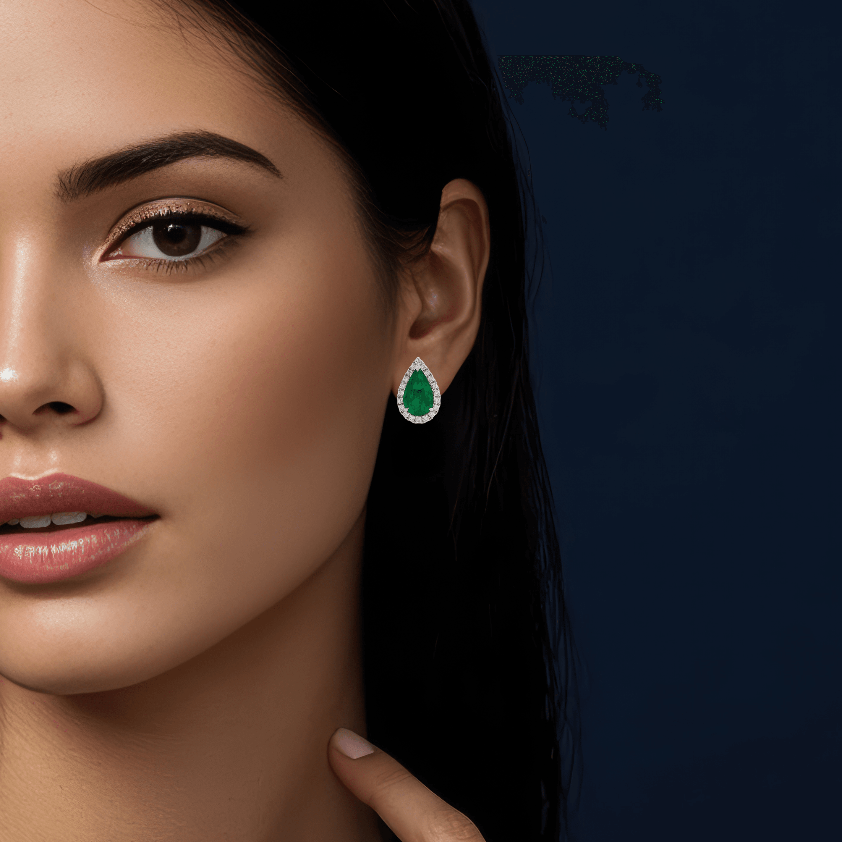 Arete con Esmeralda Colombiana 18k - PALESSI