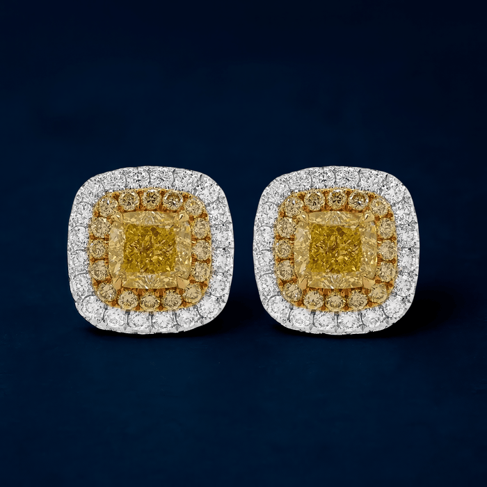 18k Yellow Diamond Earring