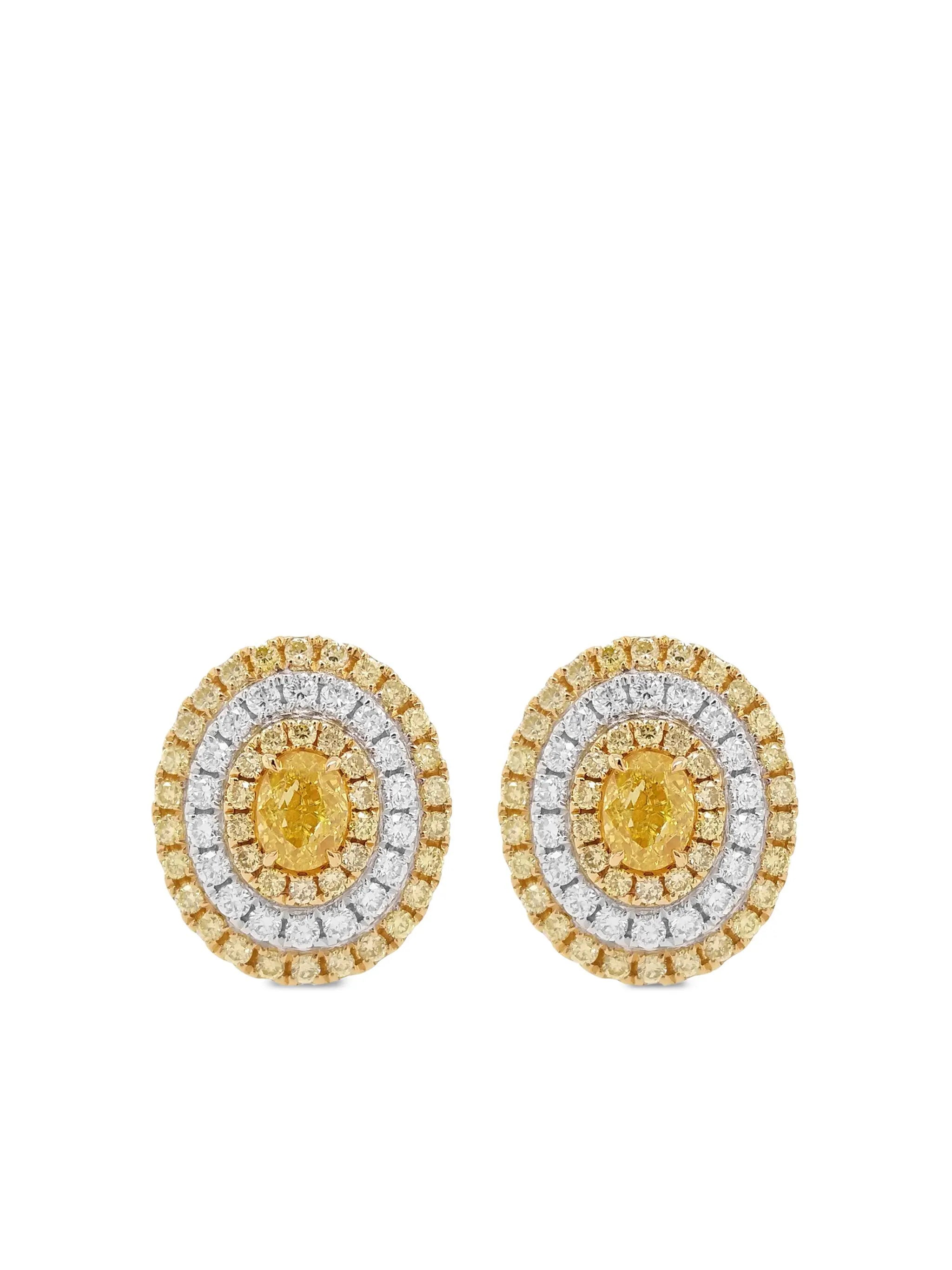 Arete con Diamante Amarillo 18k