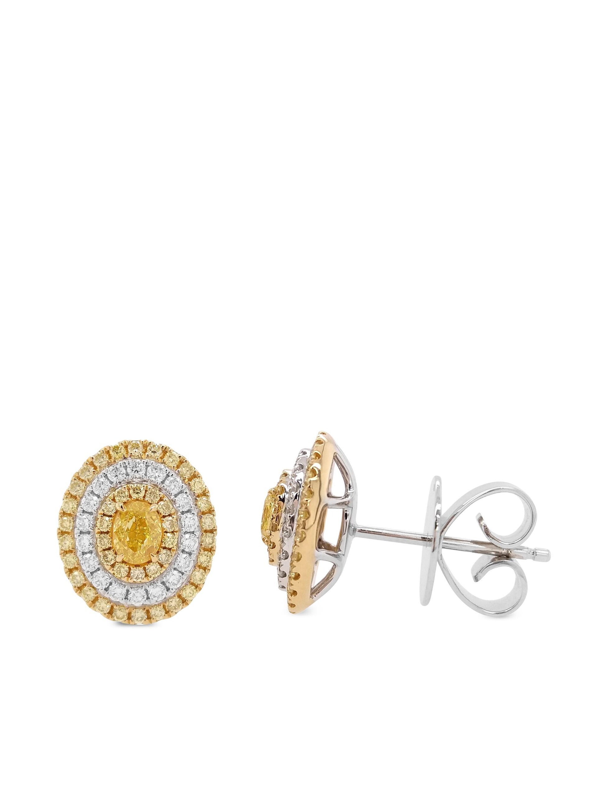 Arete con Diamante Amarillo 18k
