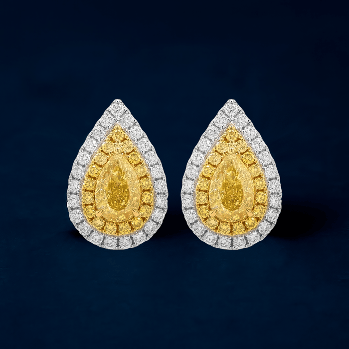 18k Yellow Diamond Earring