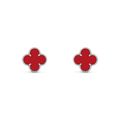 Aretes Trébol 4 hojas ágata roja - PALESSI