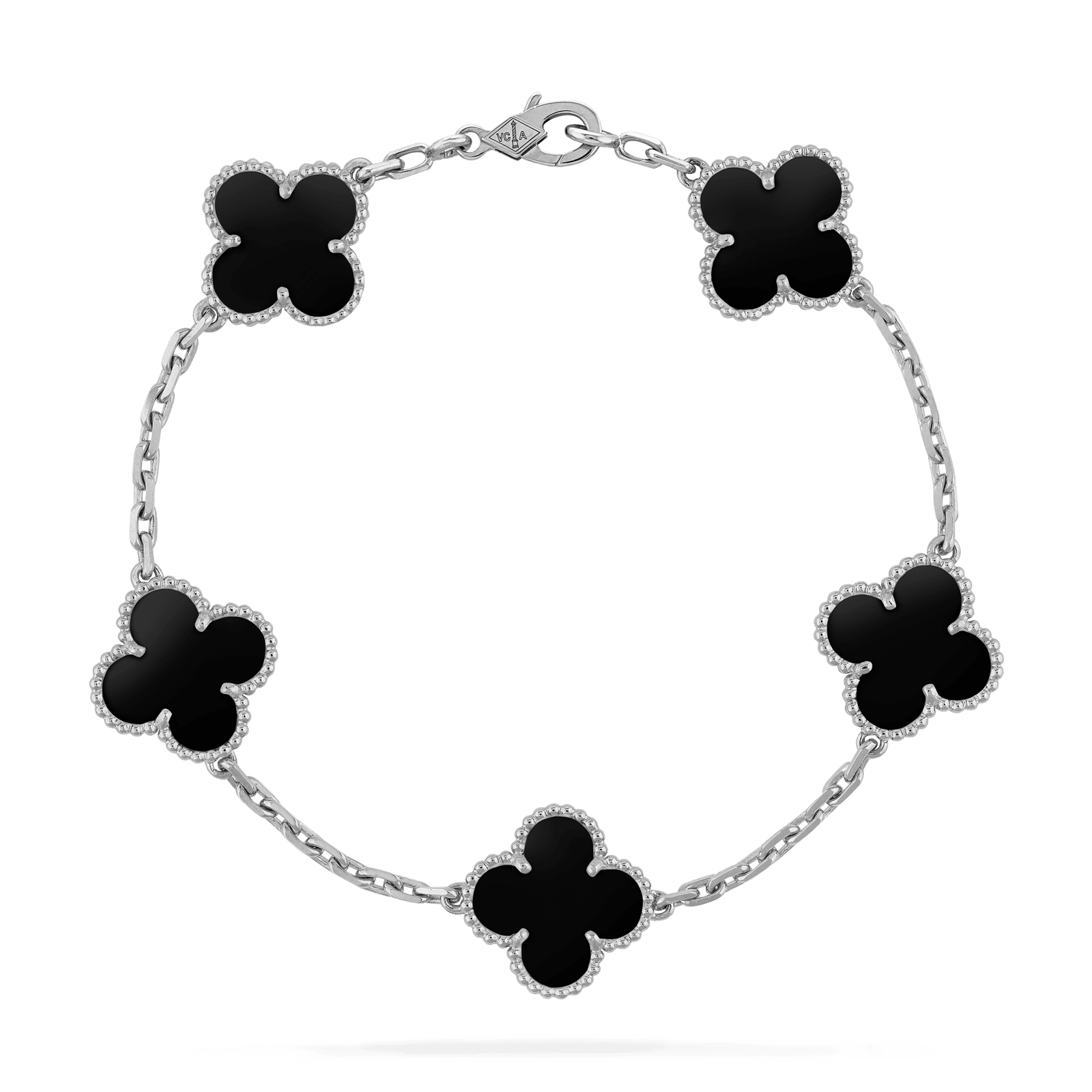 Brazalete Alhambra Silver Onyx hecho en Oro Rosa