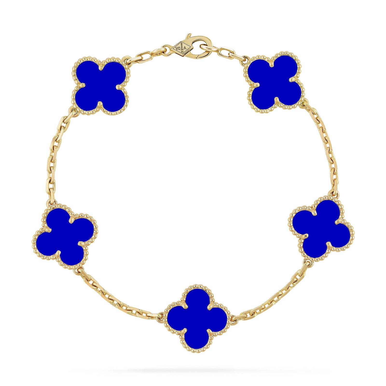 Brazalete Alhambra Dark Blue hecho en Oro Rosa