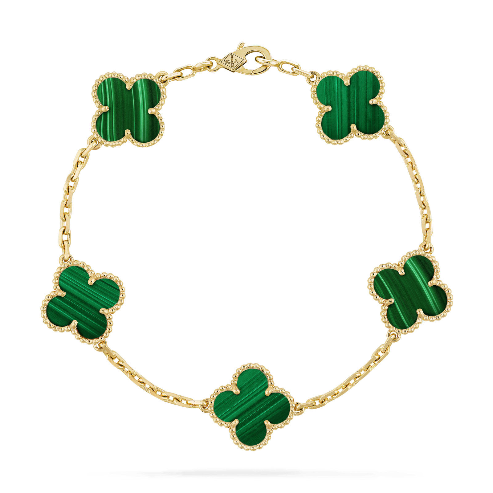 Brazalete Alhambra Gold Malaquita hecho en Oro Rosa