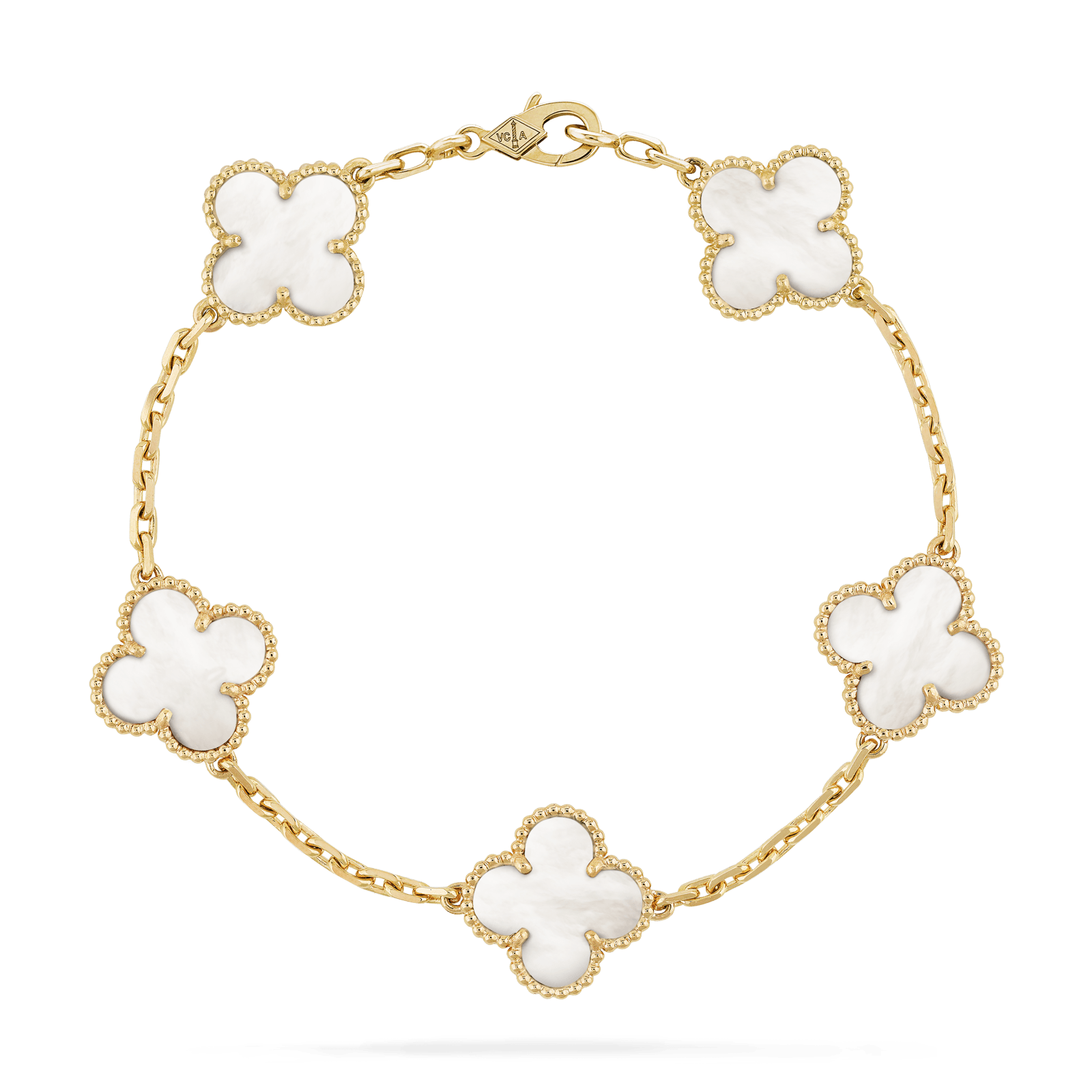 Brazalete Alhambra Madre Perla hecho en Oro Rosa