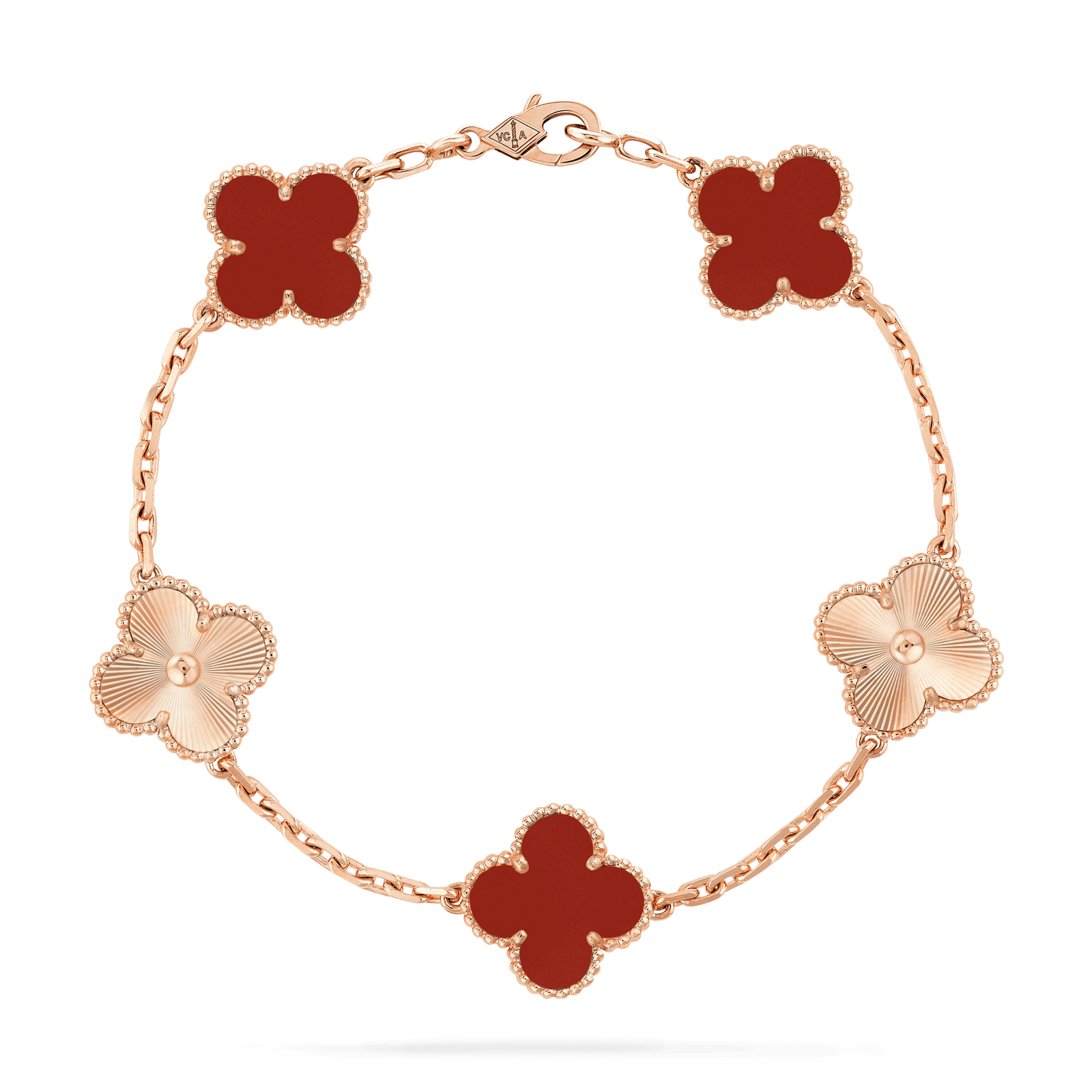 Brazalete Alhambra Àgata Roja Sólido hecho en Oro Rosa