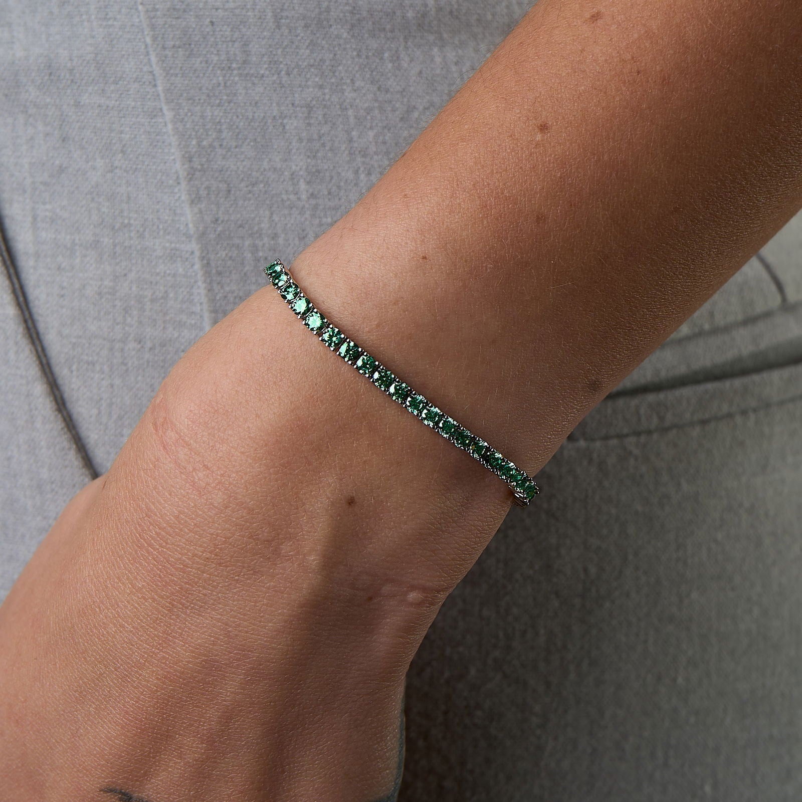 Brazalete Tennis Green Emerald - PALESSI