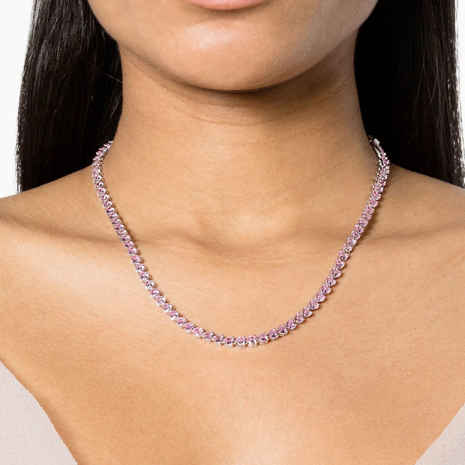 Cadena de Corazones con Diamantes Rosas 18k - PALESSI