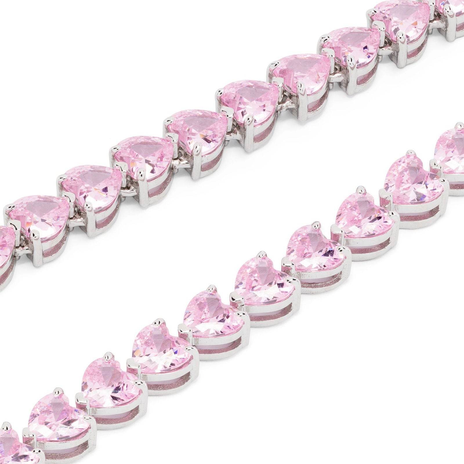 Cadena de Corazones con Diamantes Rosas 18k - PALESSI