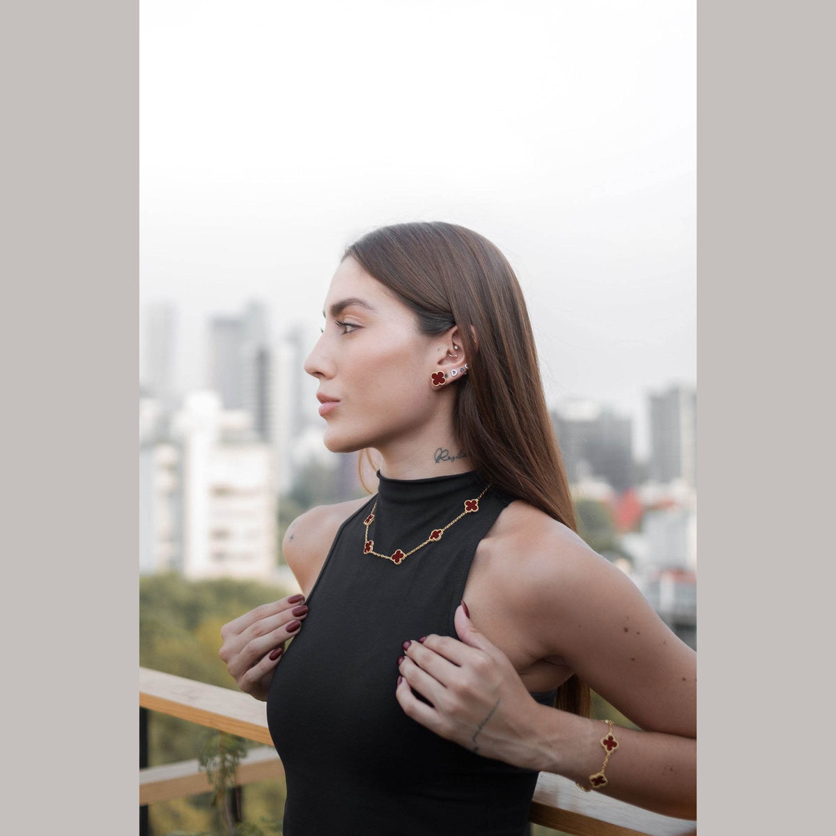 Collar Alhambra 10/20 motif Ágata Roja - PALESSI