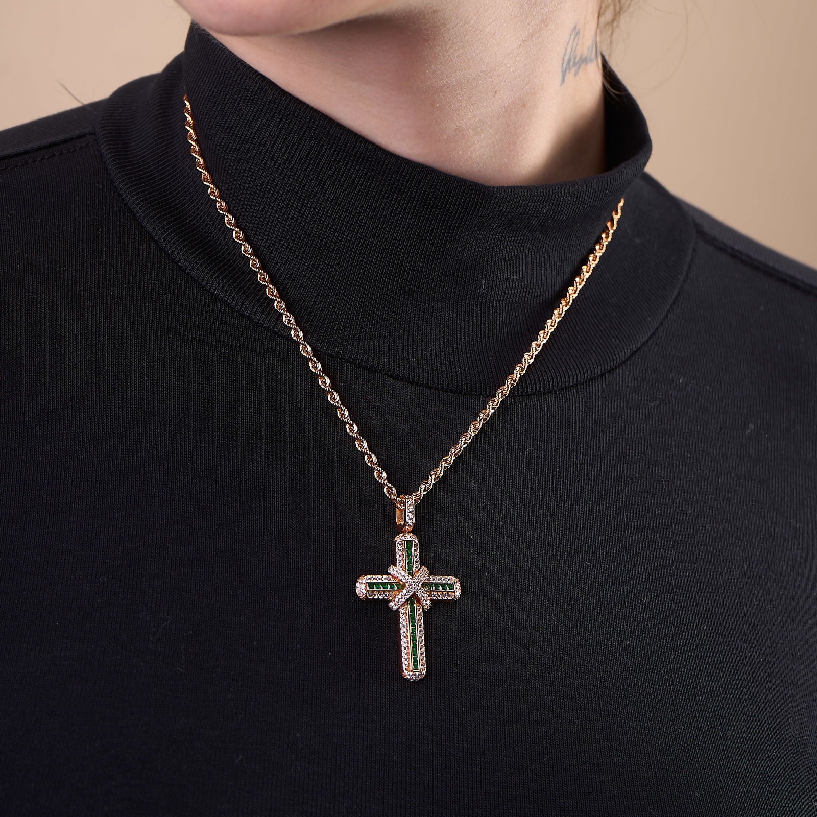 Cruz con moño 18K (Rose Gold) - PALESSI