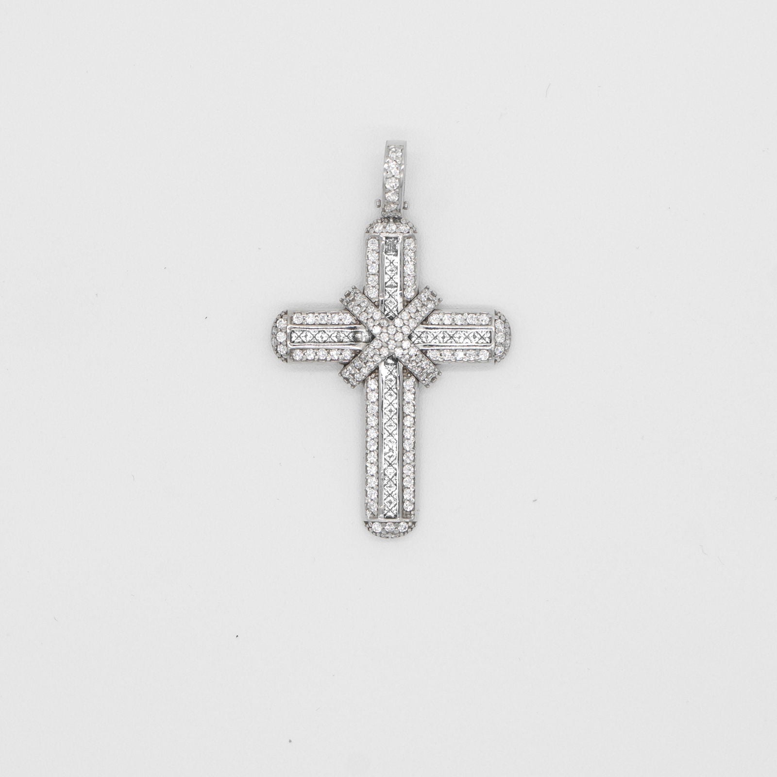 Cruz con moño 18K (White Gold) - PALESSI