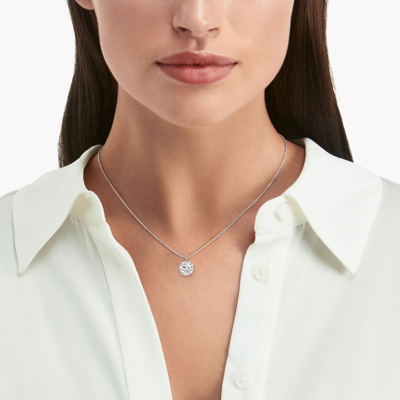 Dije Solitario en Plata con Moissanita - PALESSI