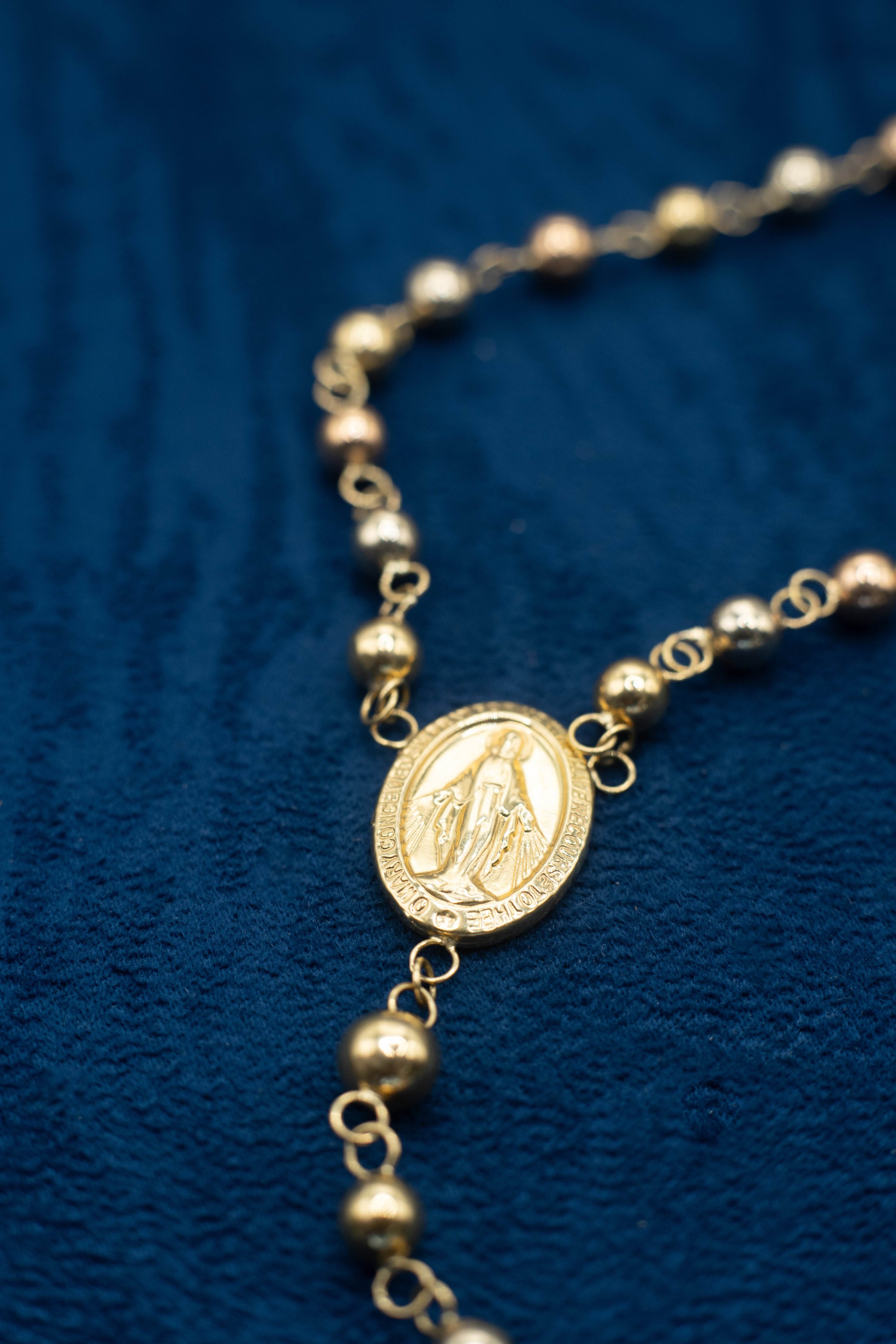 Rosario con virgen 18k - PALESSI