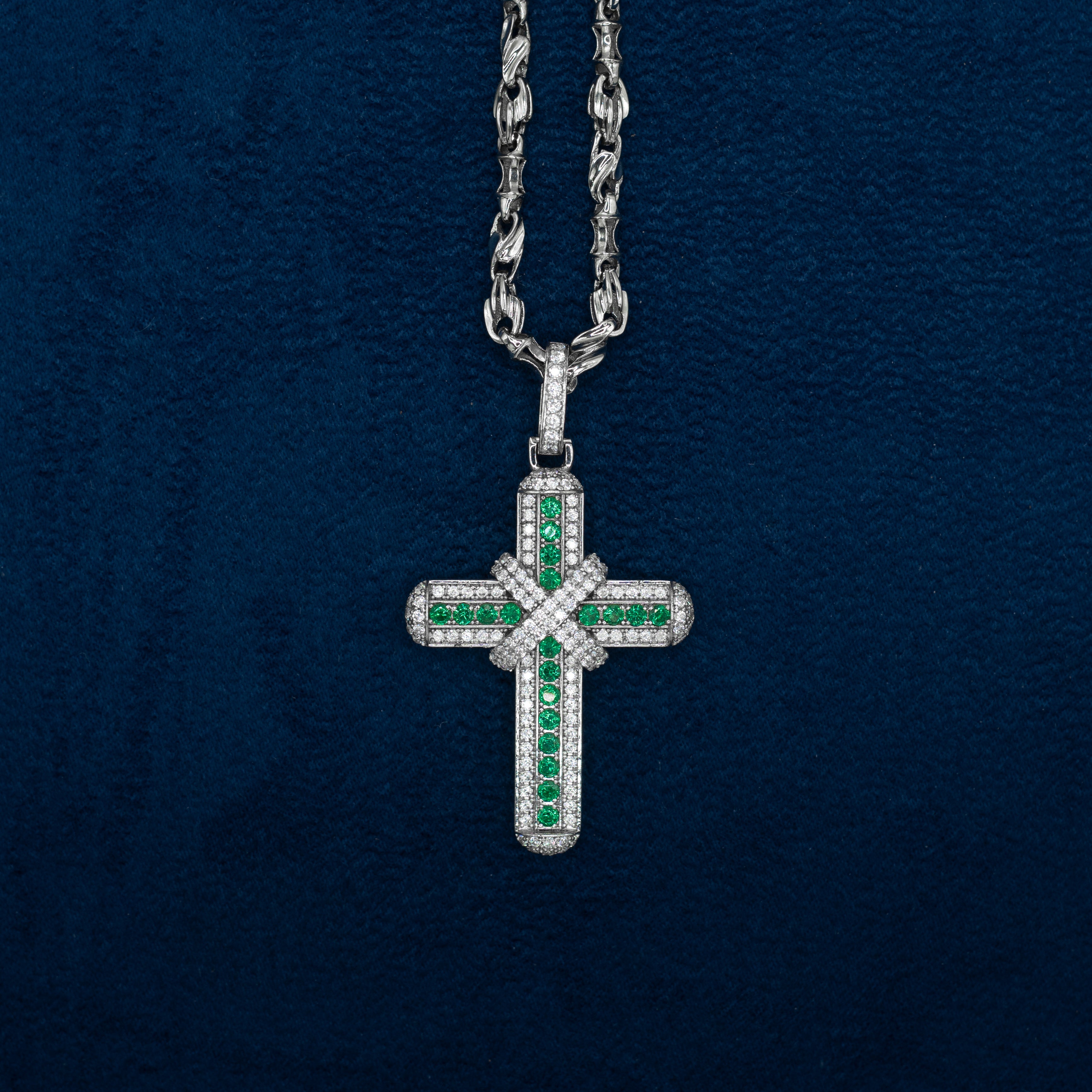Cruz con moño 18K (Rose Gold)