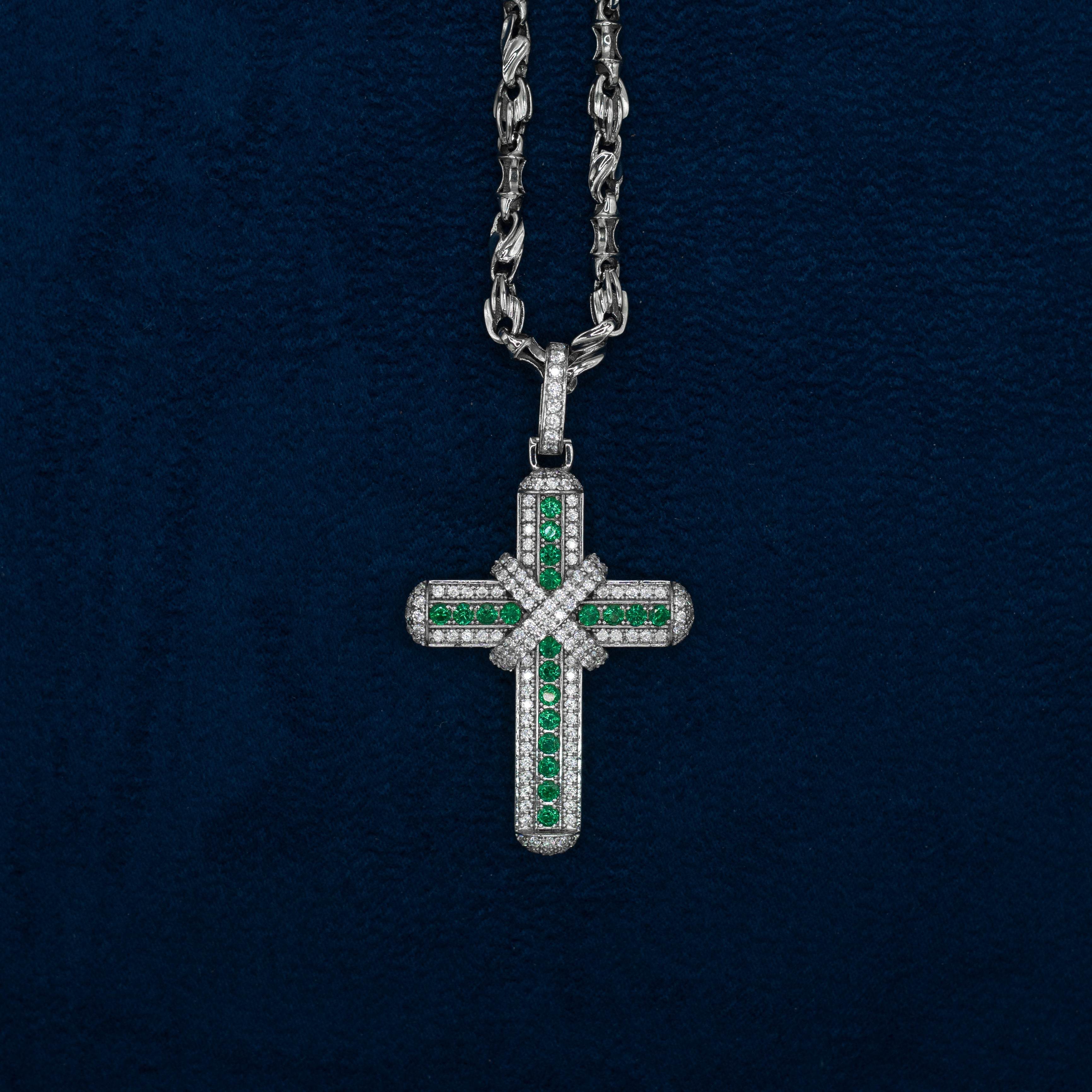 Cruz con moño 18K (White Gold) - PALESSI