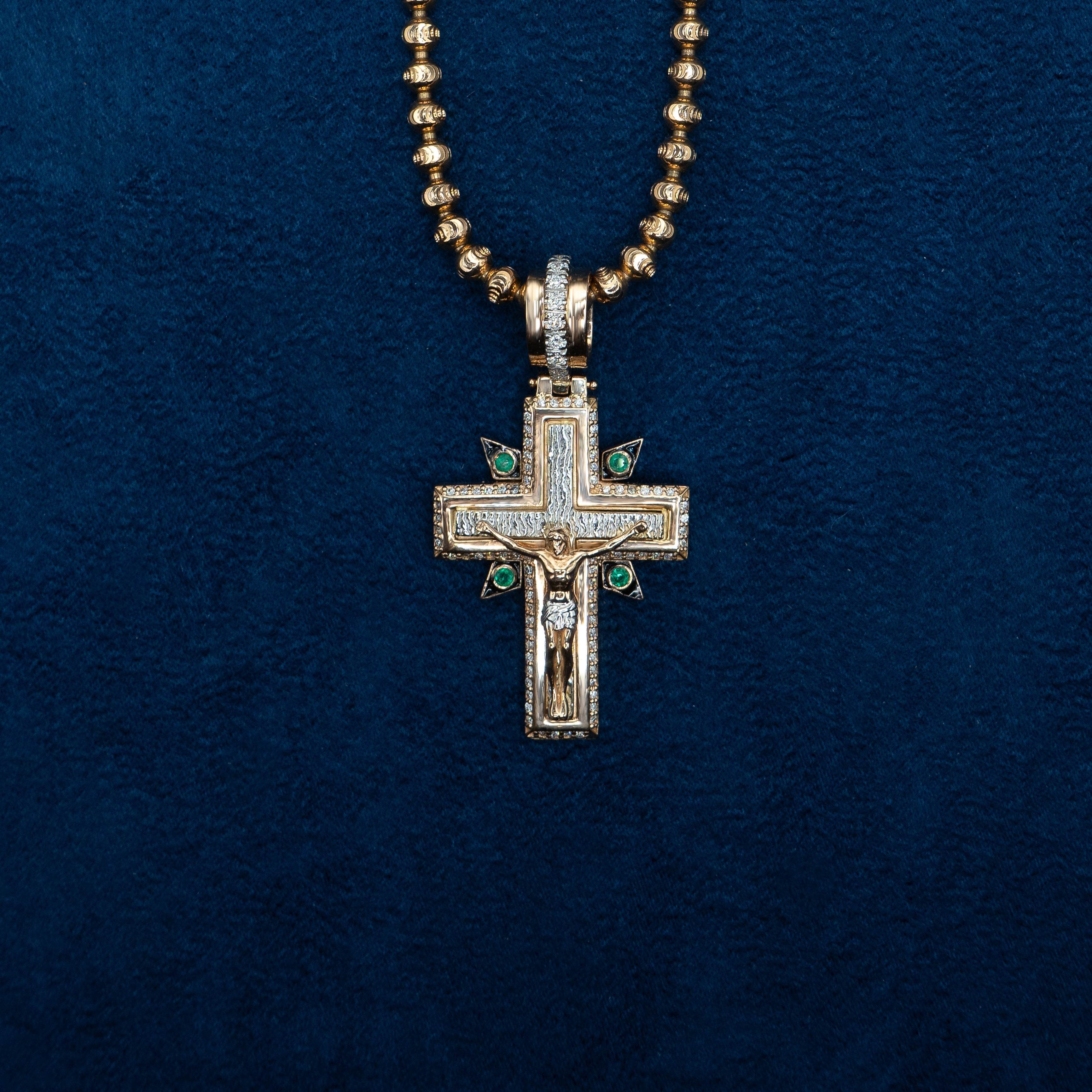 Cruz con esmeralda y diamantes - PALESSI