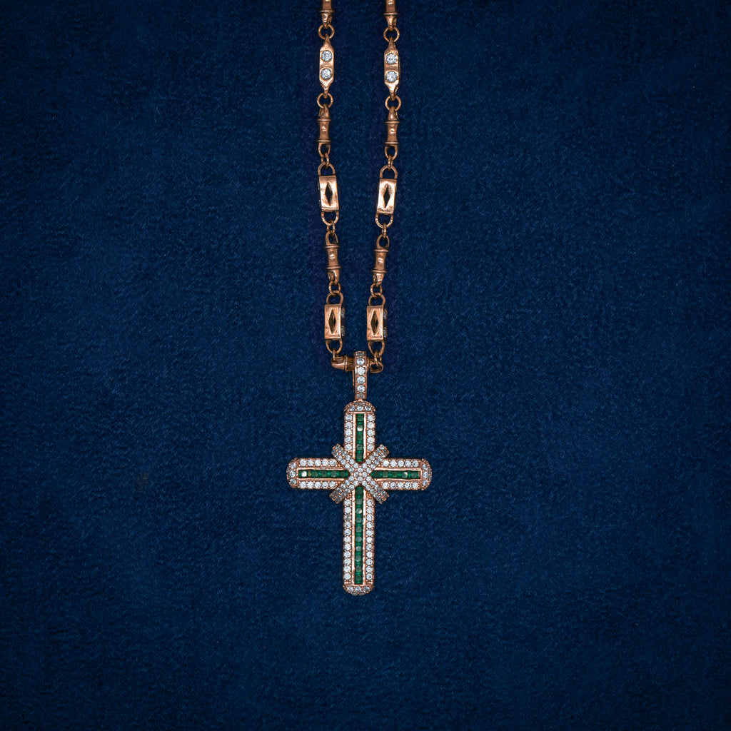 Cruz con moño 18K (Rose Gold)