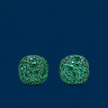 Aretes Cojín Pavé Esmeralda 18K