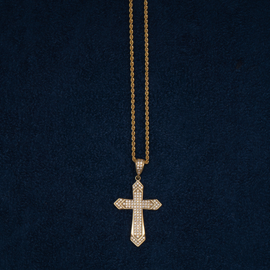 Cruz Pavé 18K con diamantes