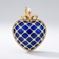 Dije Corazón Imperial de esmalte azul y oro 18k