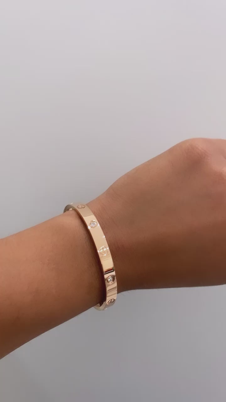 Aro Love 18k 6mm 4 Diamantes