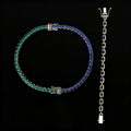 Brazalete Tennis Esmeralda y Zafiro 18K